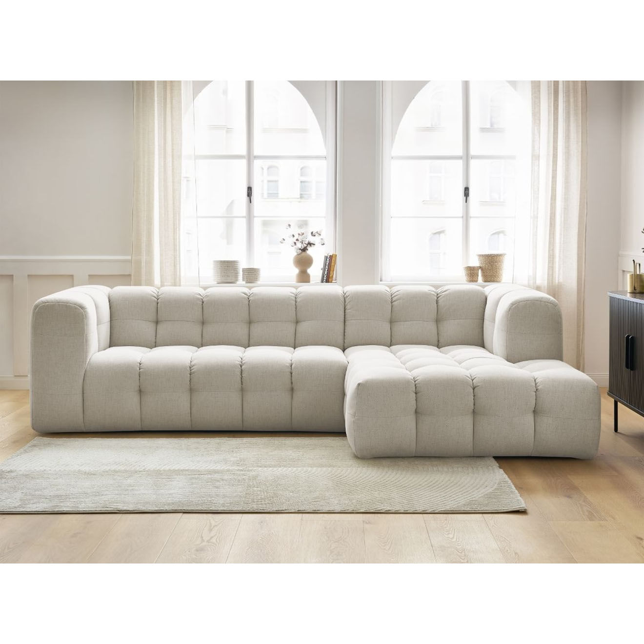 Bobochic Canapé d'angle droit cloud beige - 288x184x75 cm