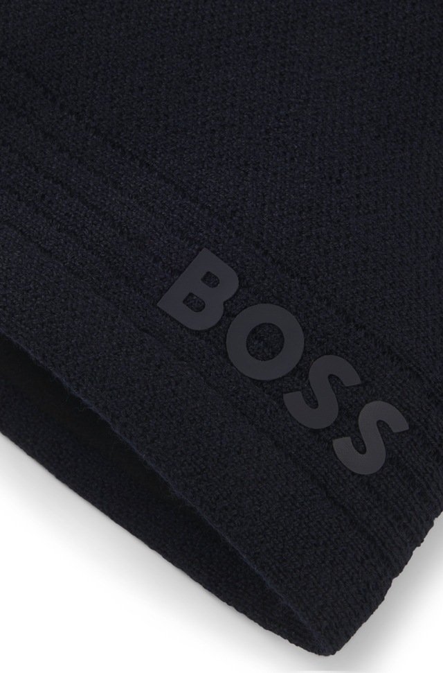 BOSS GREEN Beanie »Afleece Beanie X«, mit gummiertem Logo