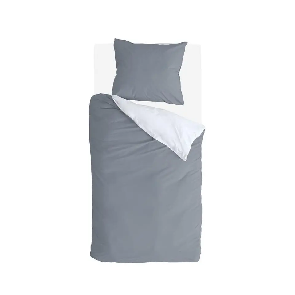 Byrklund - Dekbedovertrek Side Way - 140x220 cm - Grijs / Wit