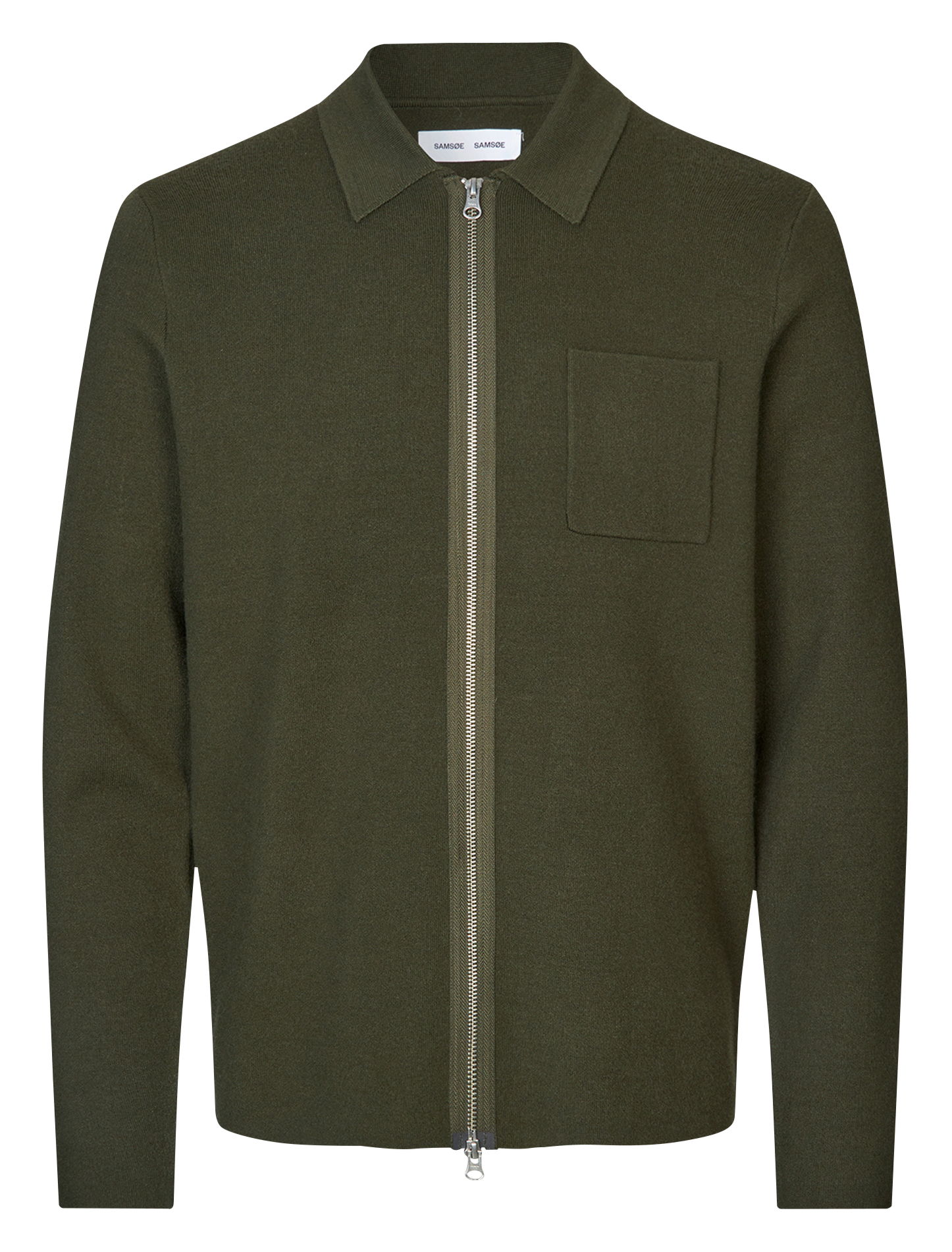 GUNA - Gilet col classique regular-fit en maille mélangée| Vert
