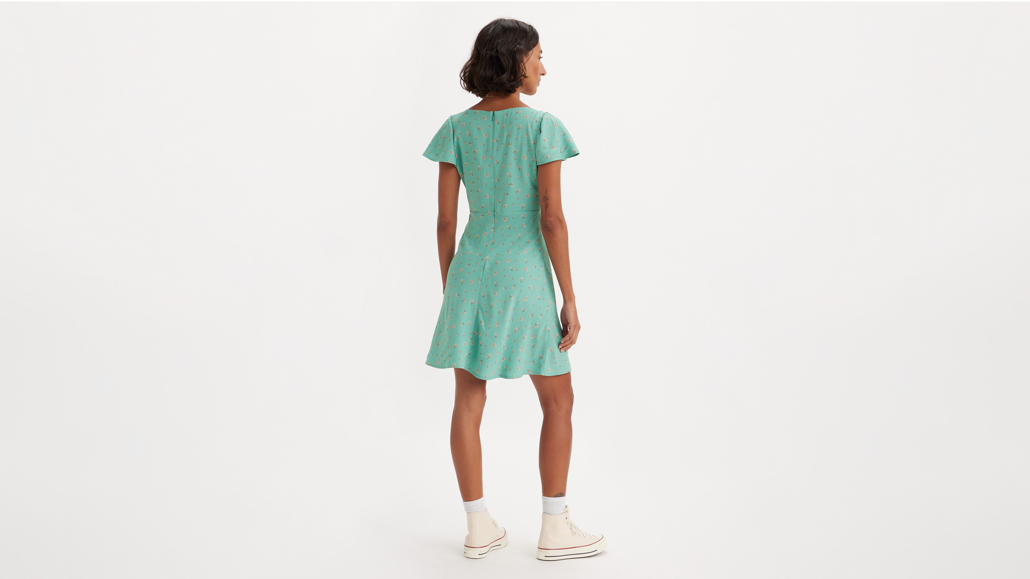Robe manches papillon Skylar - Lykke Floral Beryl Green - Vert