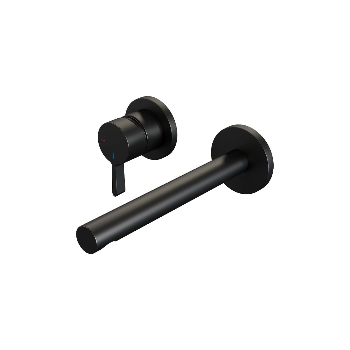 Brauer Black Edition ColdStart wastafelkraan inbouw rechte uitloop en rozetten model E2 zwart mat
