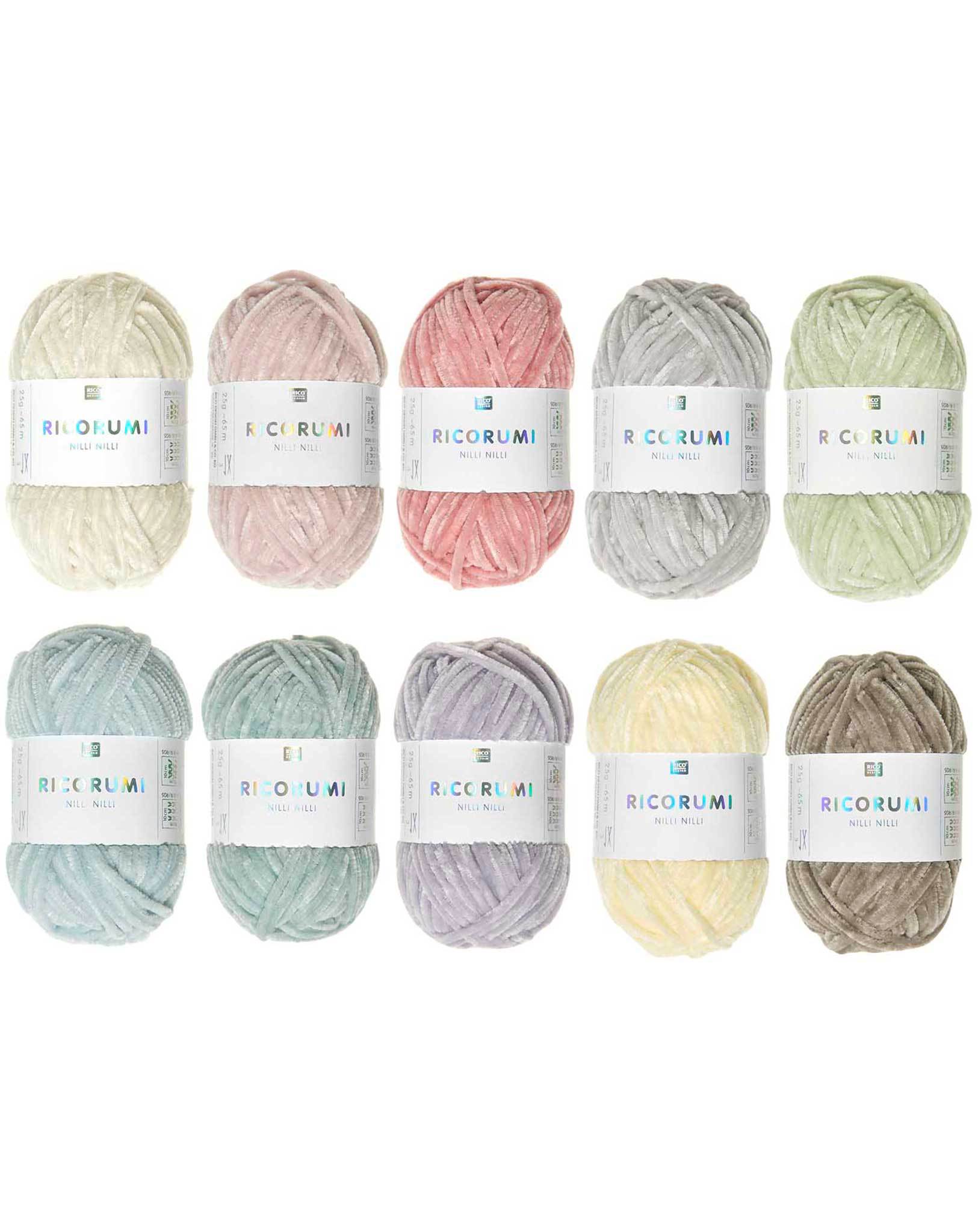Häkelgarn RICORUMI NILLI NILLI PASTELL 10er-Set