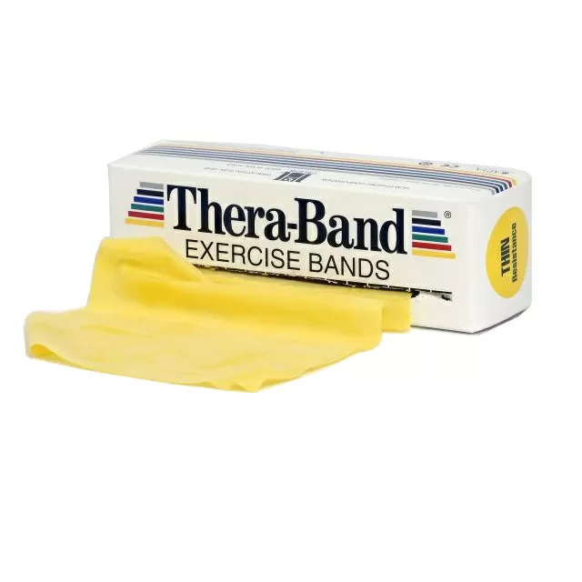 Thera Band Flad Elastik 5,5 m - Gul Hårdhed 2