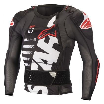 Gilet de protection Alpinestars SEQUENCE PROTECTION JACKET LONG SLEEVE - BLACK WHITE RED 2023 - Noir / Rouge
