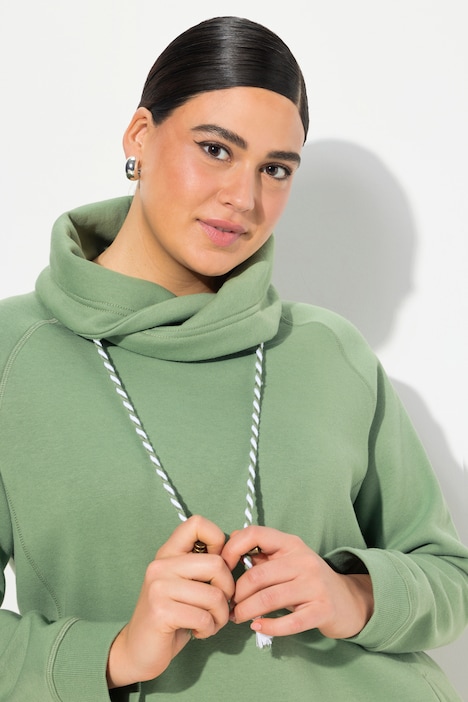 Sweatshirt, weiter Stehkragen, Taschen, Raglan-Langarm