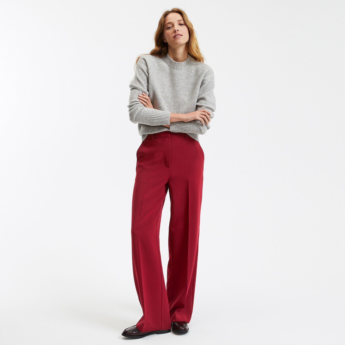 COLEÇÕES LA REDOUTE<br>Calças largas em poliviscose