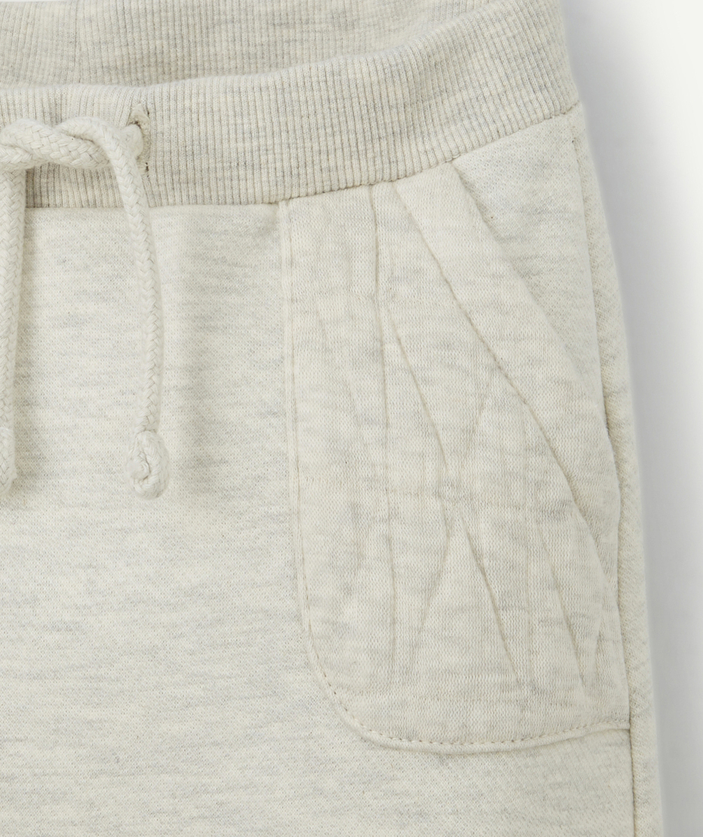PANTALON BÉBÉ GARÇON EN MOLLETON ET FIBRES RECYCLÉES GRIS CHINÉ