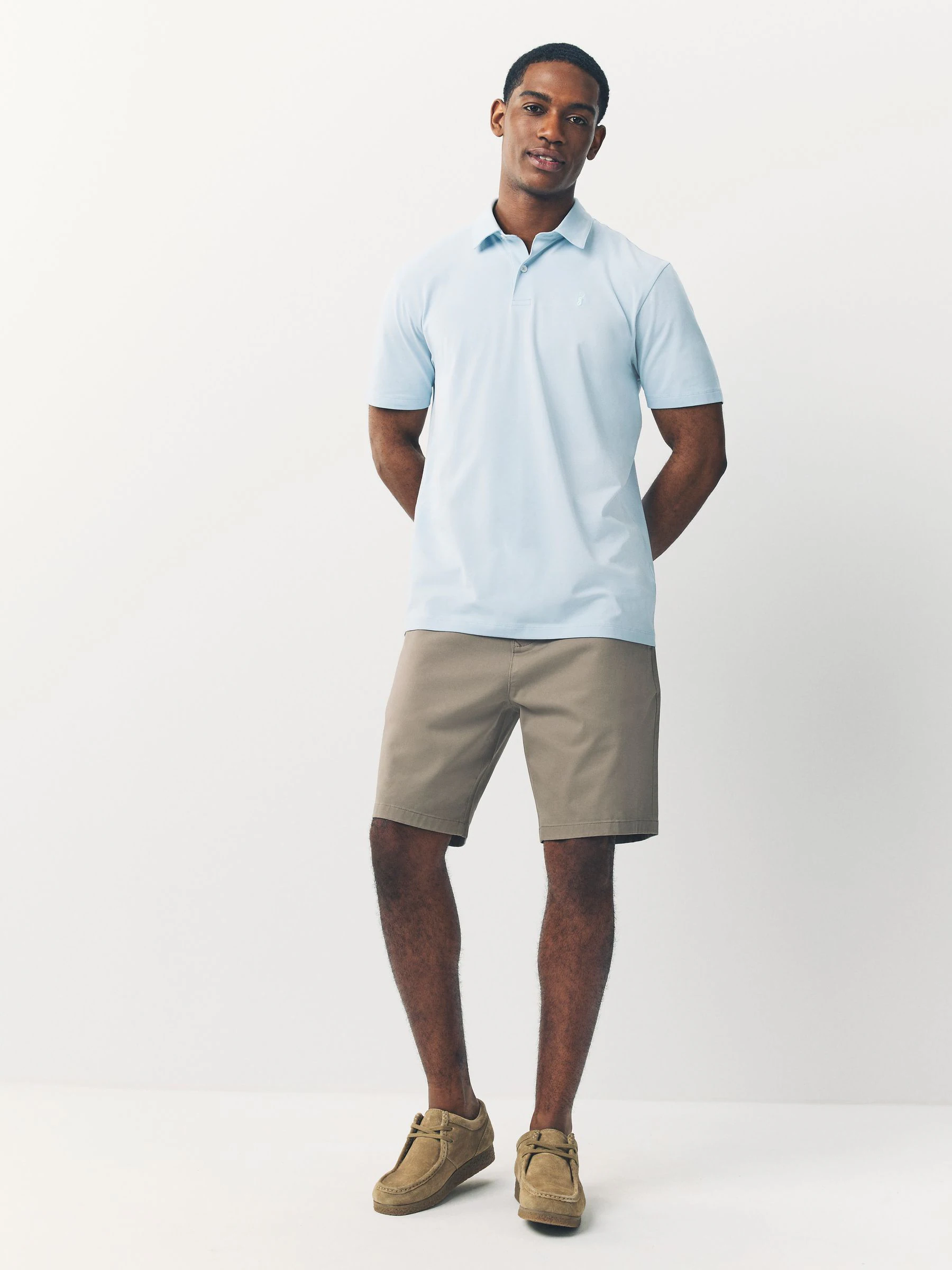Blauw/groen/wit - Set van 3 jersey poloshirts met korte mouwen