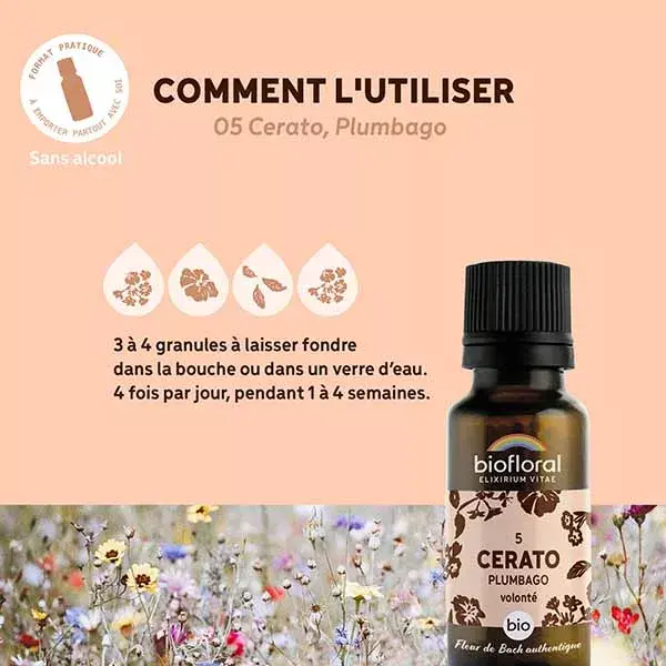 Biofloral 05 Cerato Plumbago Granules Organic Bach Flower Granules 19.5 g