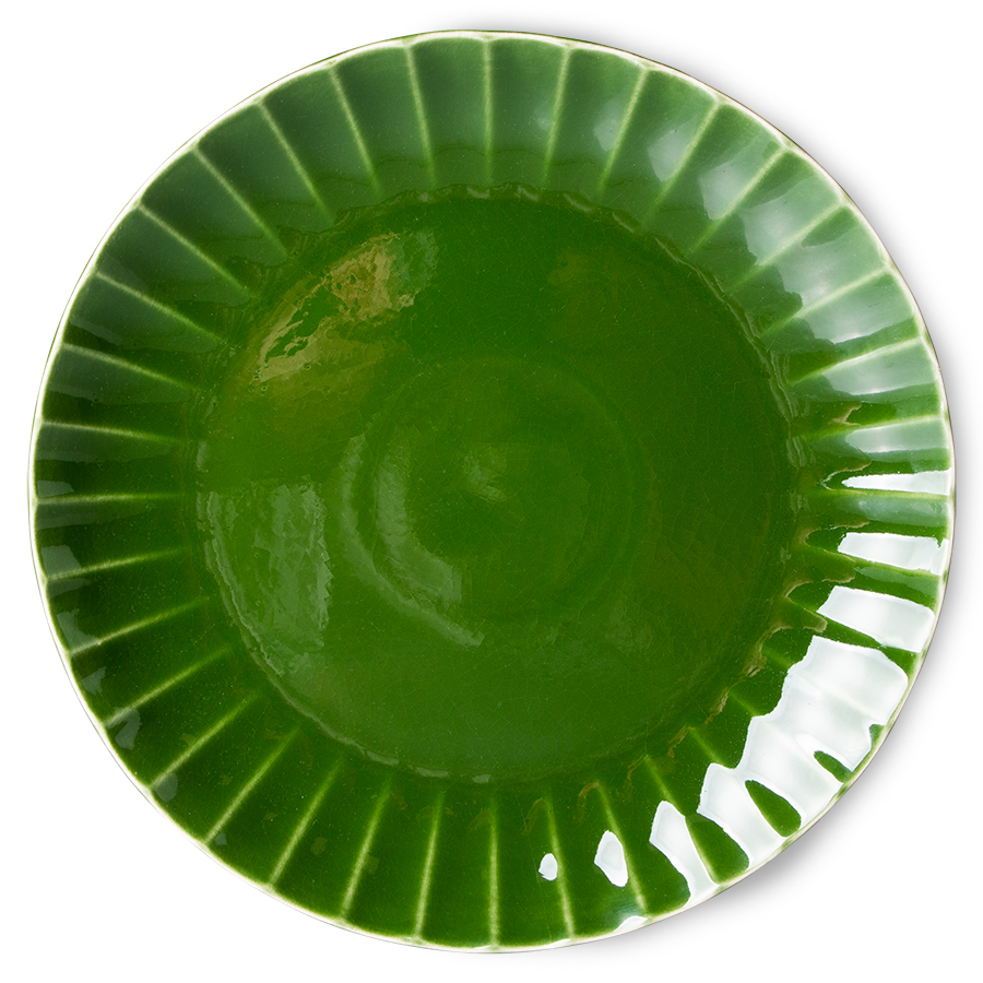 Dinerbord Emerald ribbed groen - set van 2