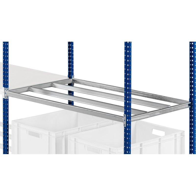 Lot 2 tablettes tubulaires métal pour rayonnage Industri'Pro