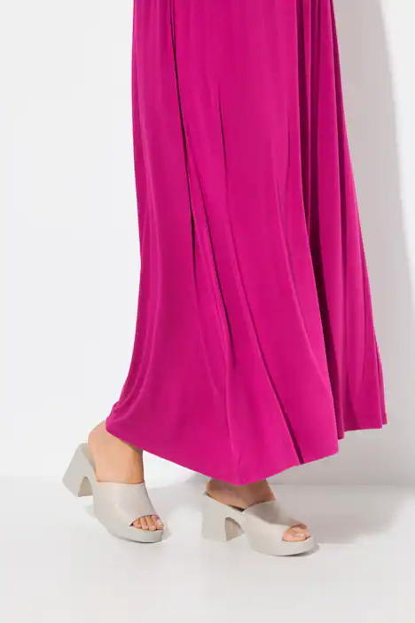Kleid, A-Linie, gesmokt, Carré-Ausschnitt, Halbarm, magnolienrot