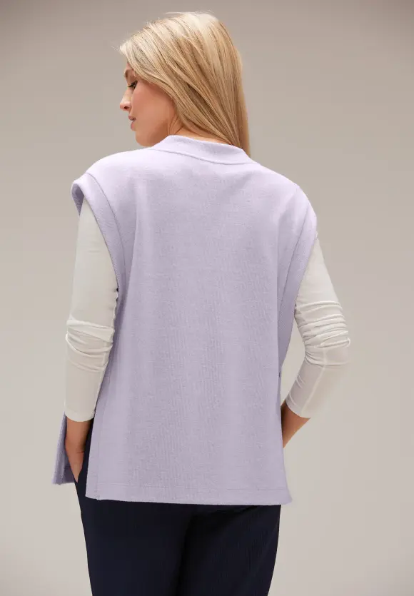 Weste mit V-Ausschnitt - soft pure lilac melange