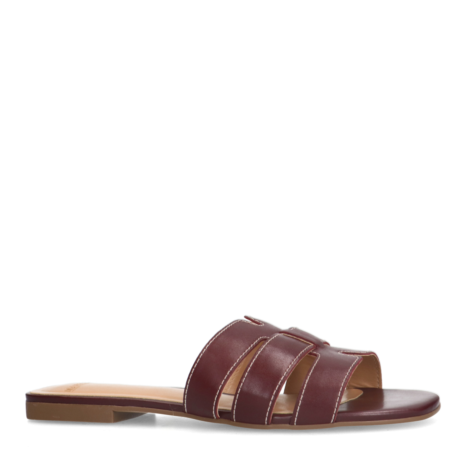 Bordeaux rode leren slippers