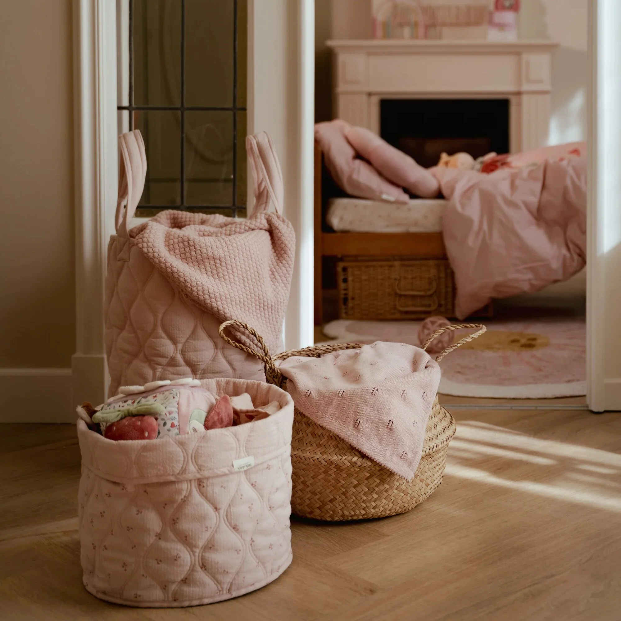 Opbergmand groot - Roze - Essentials