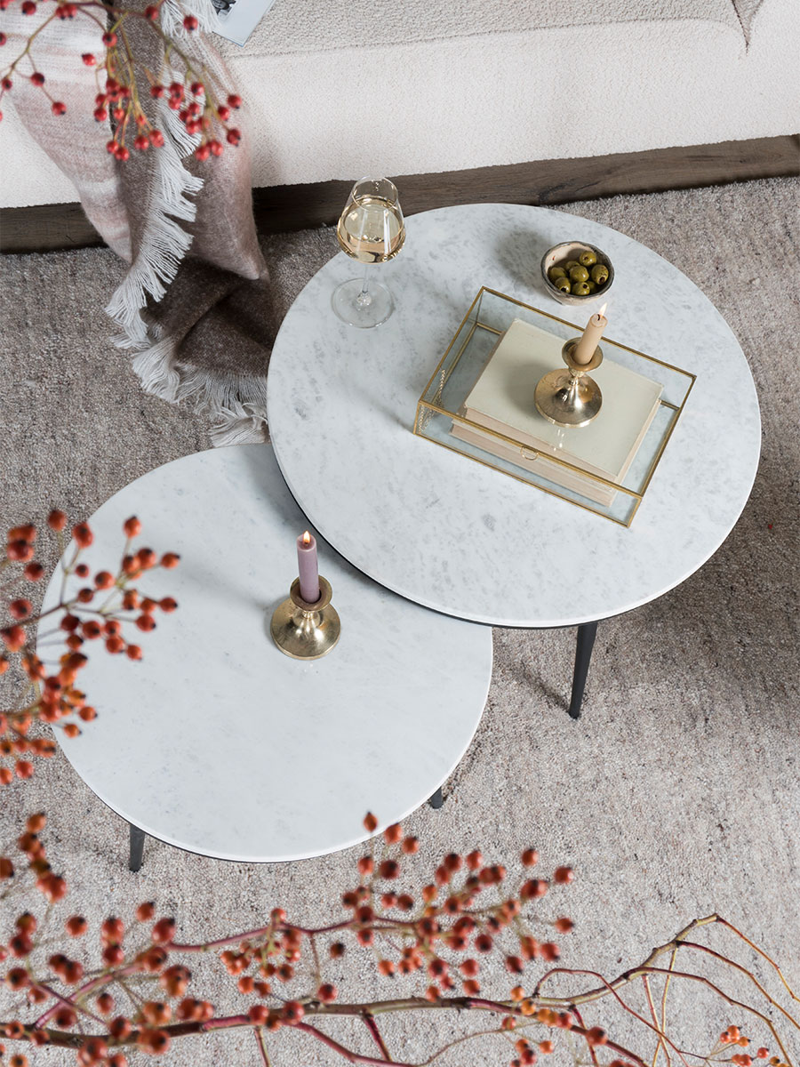 Salontafel Melle – Marmer – Set van 2
