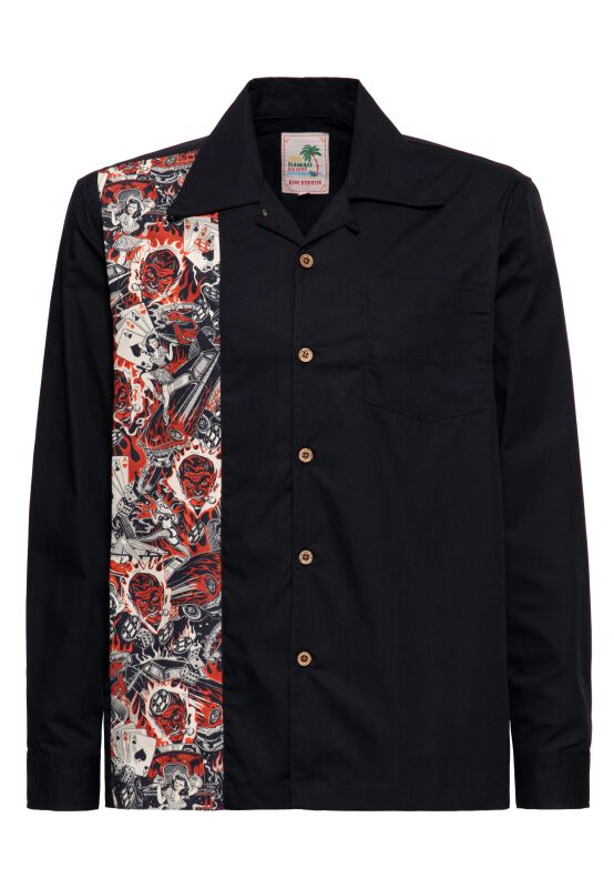Tropical Hawaiian Style Shirt Rockers | King Kerosin Chemise manches longues