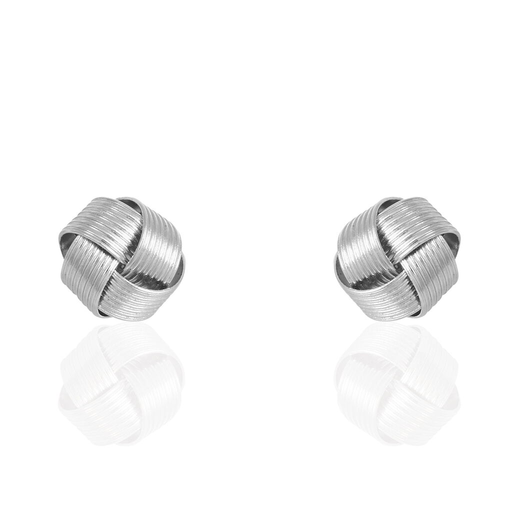 Boucles D'oreilles Puces Albanne Argent Blanc
