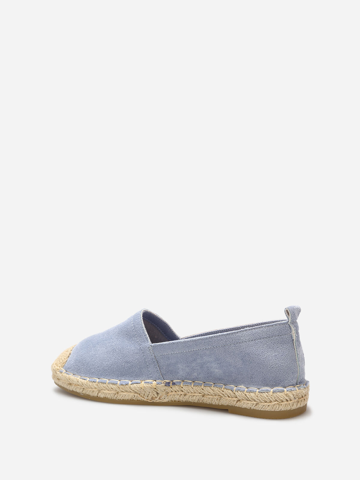 Espadrilles en suédine à bout carré- Bleu Denim