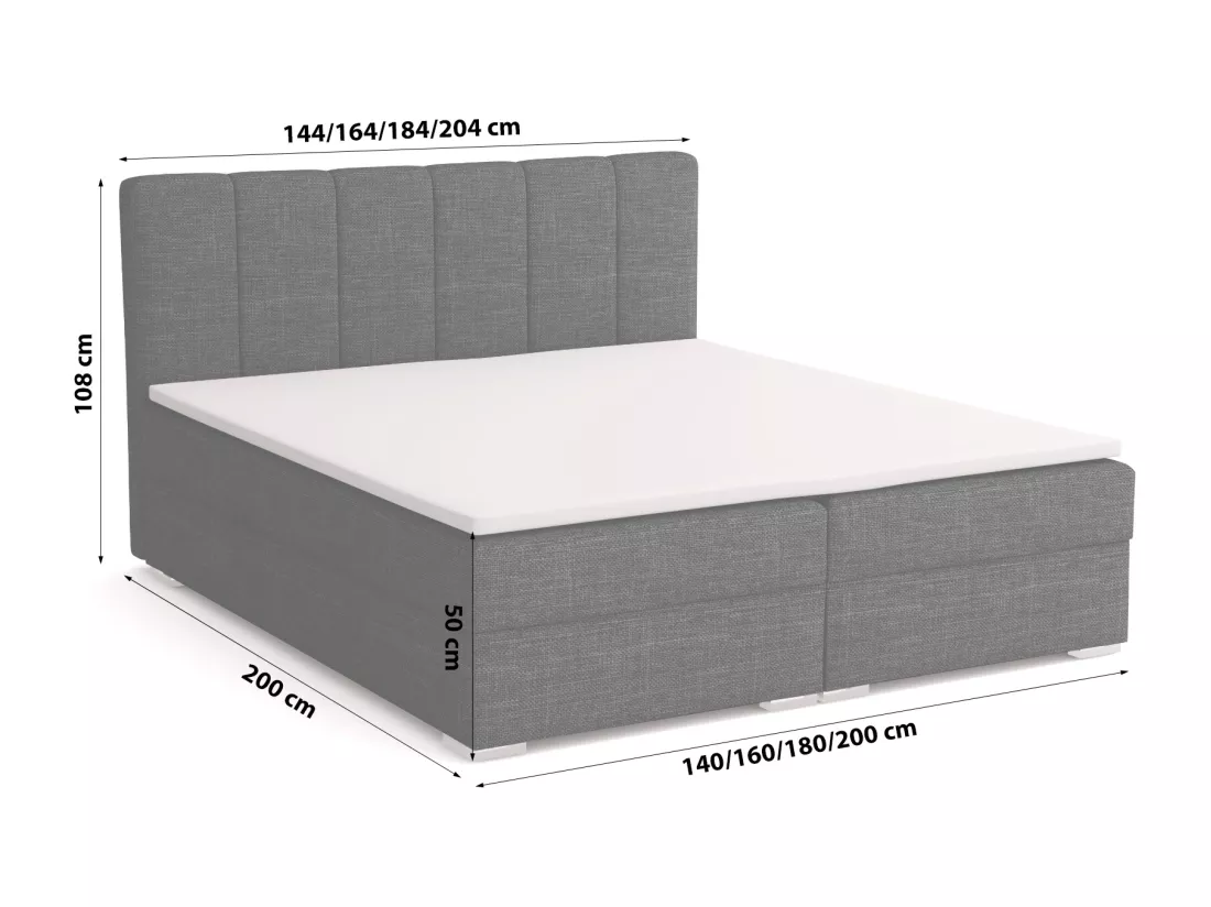 LIT BOXSPRING avec surmatelas Norrby 180x200 cm, noir (Lux 23)