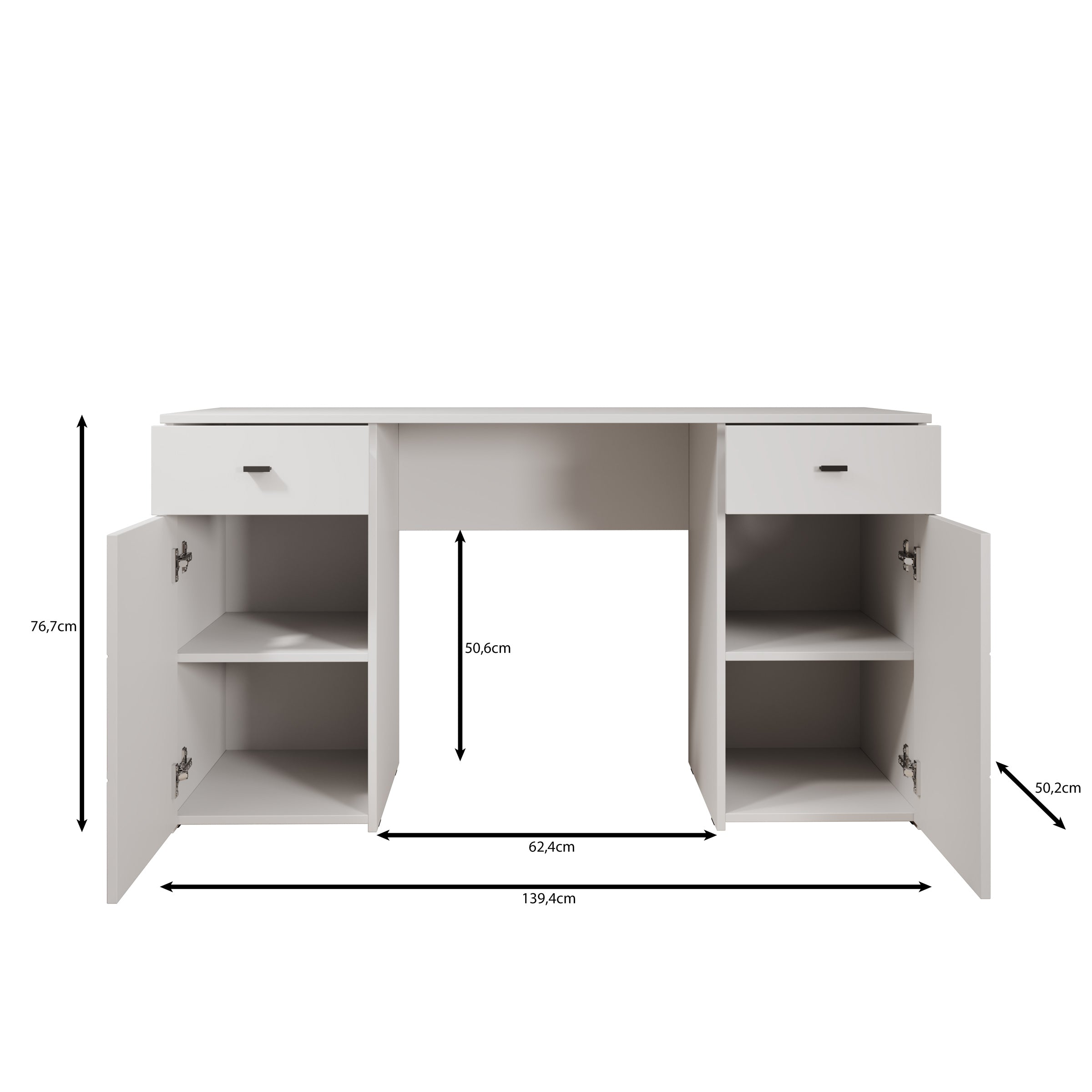 Kano - Bureau - Eikenpatroon - 140x50x77 cm