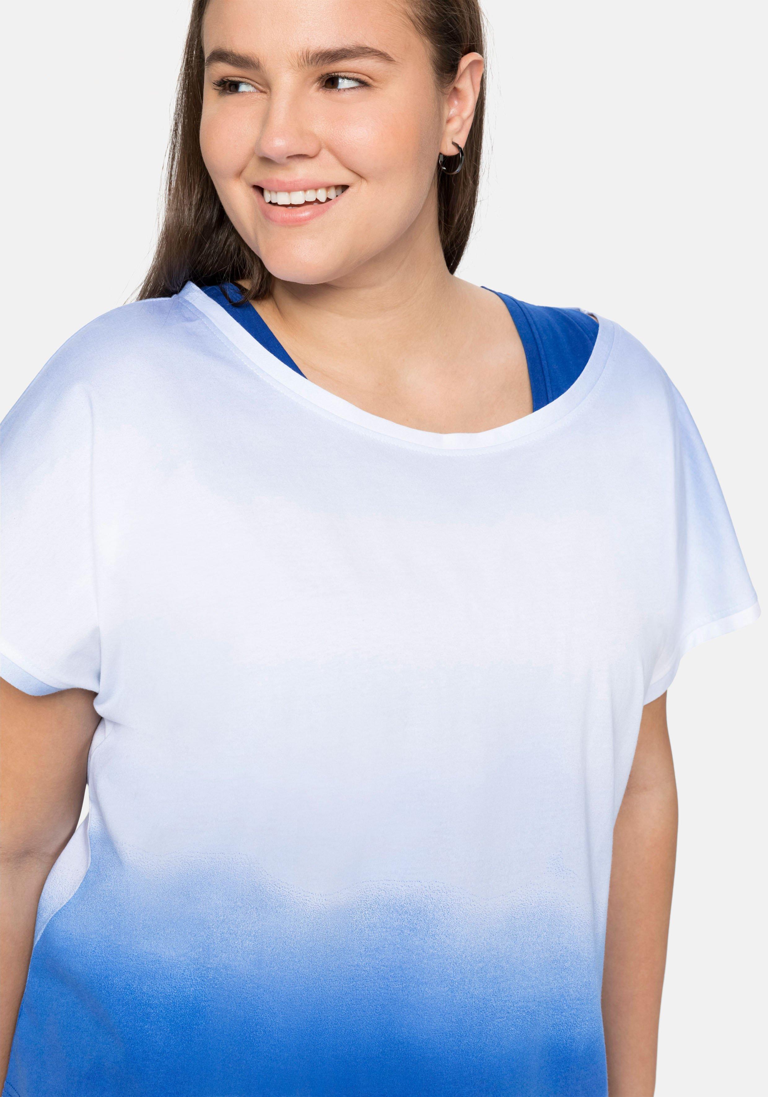 Set aus T-Shirt und Top, in gebatikter Optik