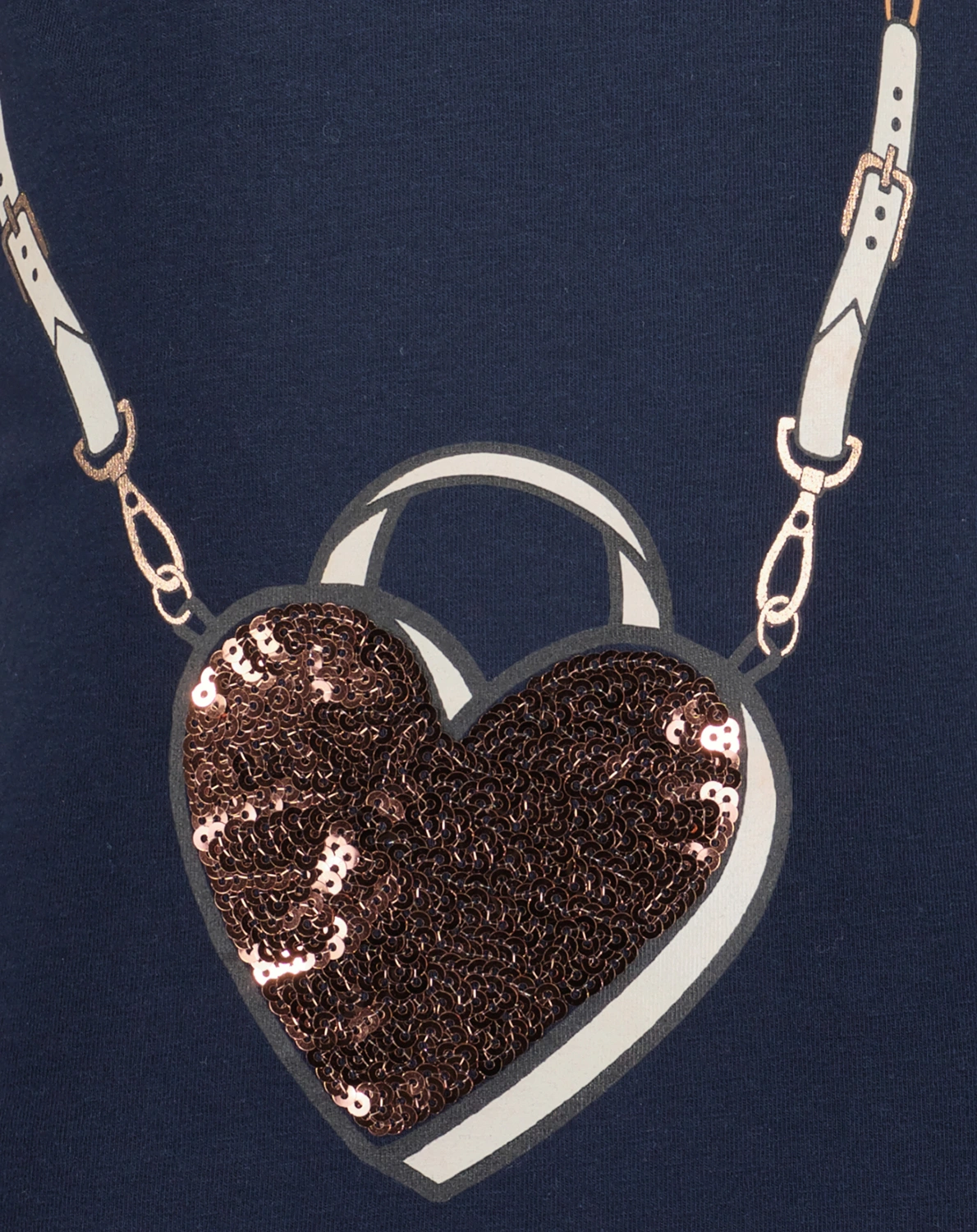 T-Shirt HEART BAG mit Pailletten in blau