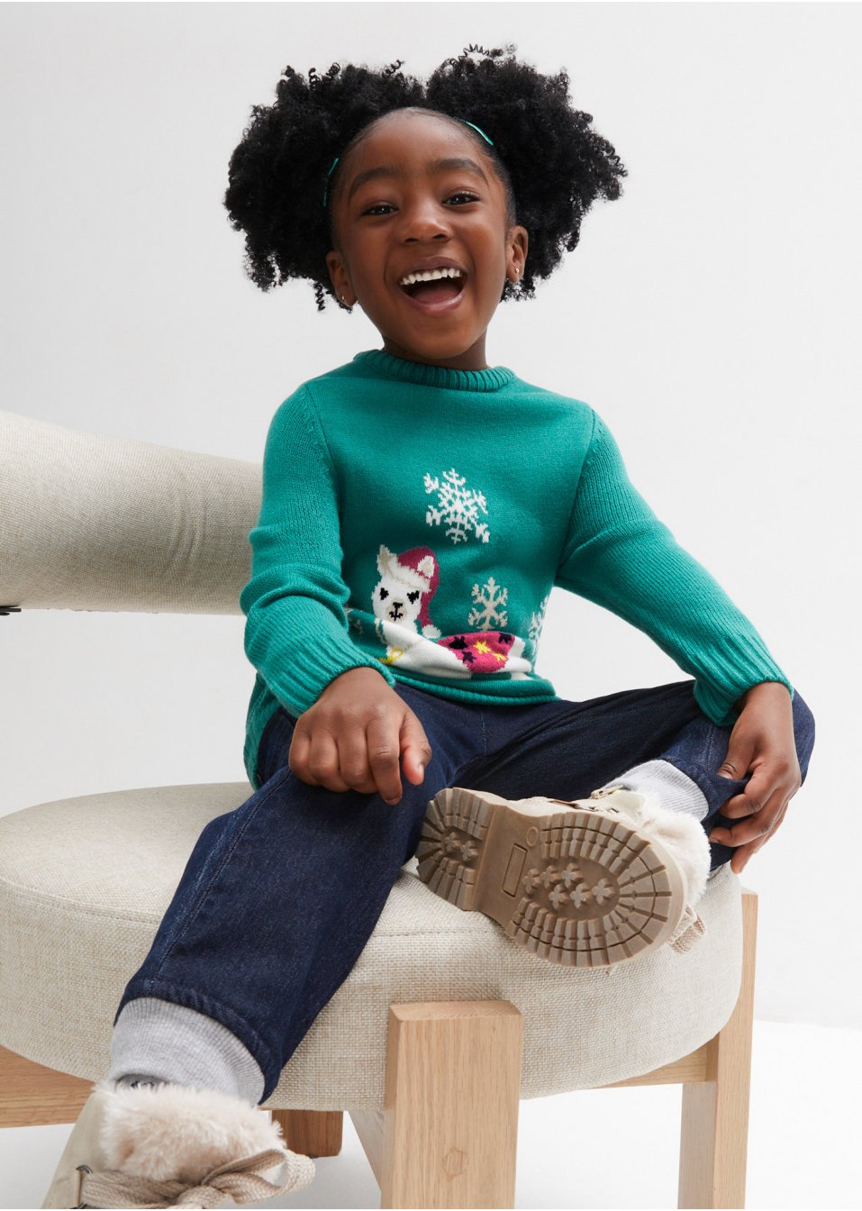 Pull en maille enfant avec motif de Noël