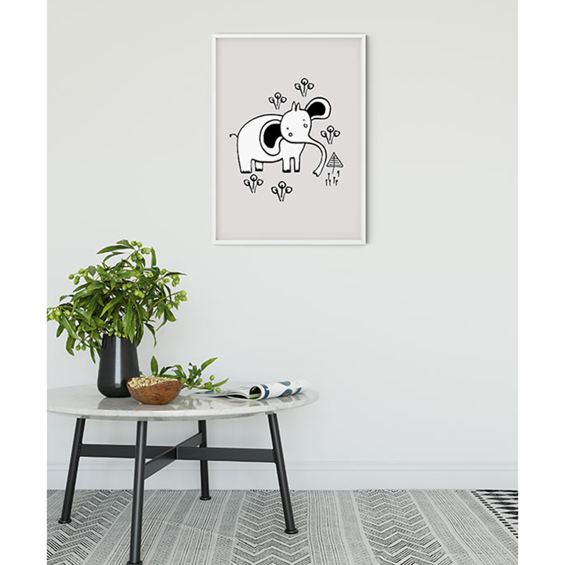 Wandbild SCRIBBLE ELEPHANT - 50x70 cm