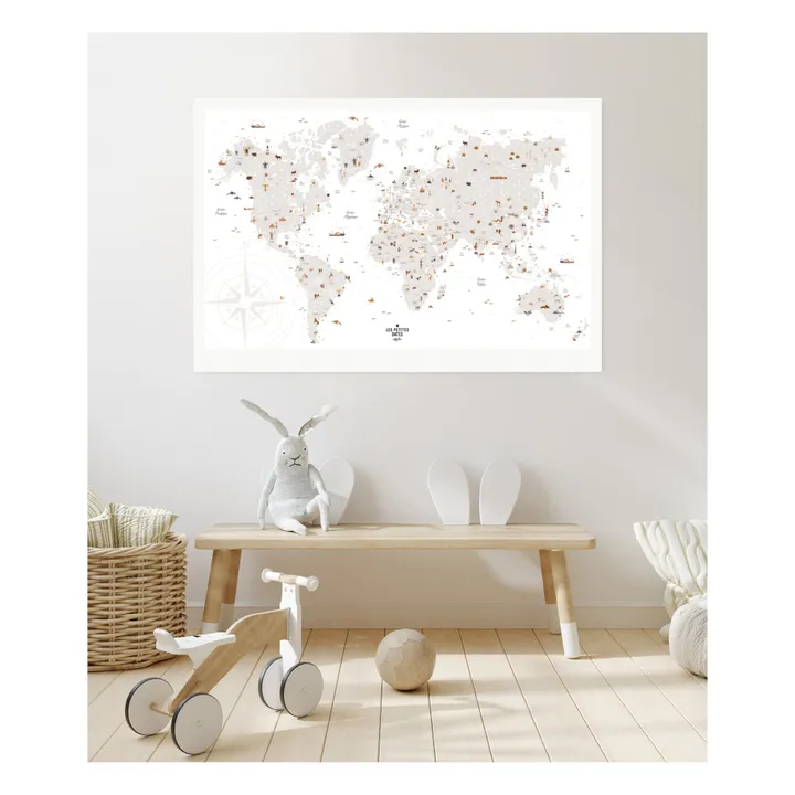 Les Petites Dates Affiche à tamponer Carte du Monde