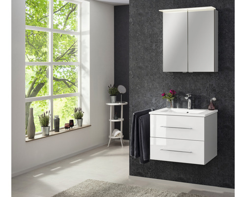 Fackelmann b.perfect LED spiegelkast 60x69x15 cm 2-deurs wit