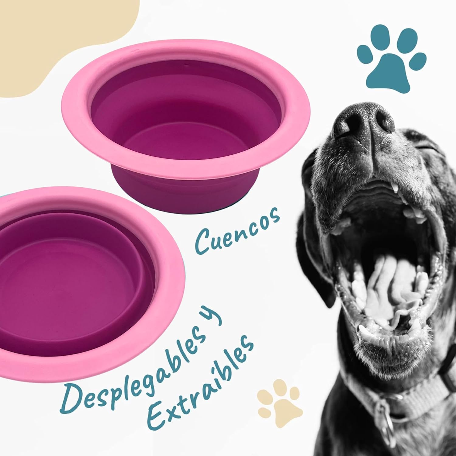 Comedouro elevado para cães EL ÁTICO PETS com bebedouro anti-respingos. Comedouro removível anti-engasgo.