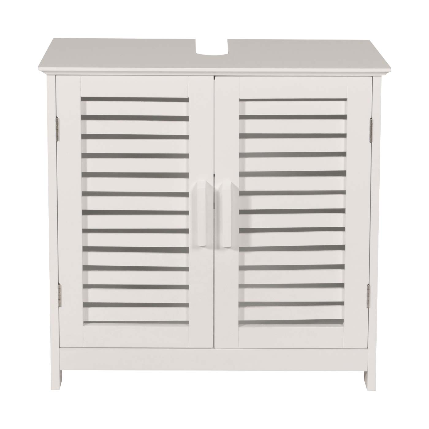 Waschbeckenunterschrank MCW-B41, Badezimmer Unterschrank Badschrank mit Staufach, Bambus MDF 60x60x30cm MVG ~ weiß