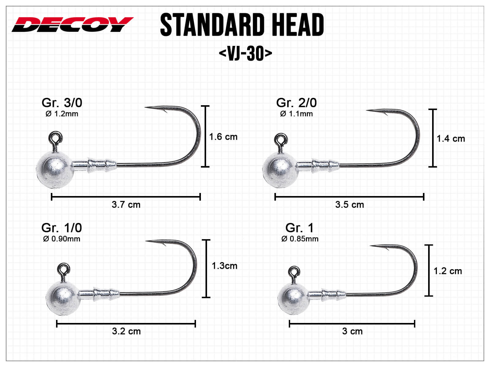 Standard Head VJ-30 - Gr. 1/0 (2.5g)