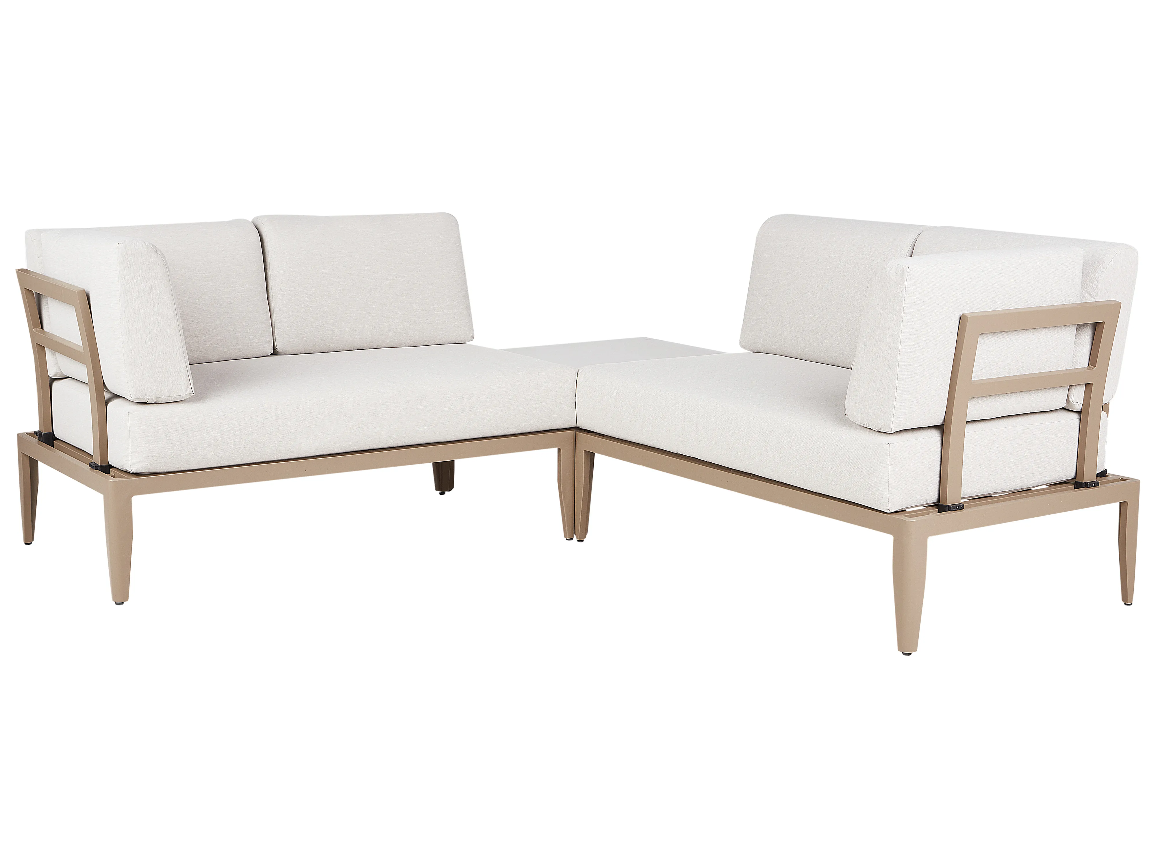 Tuin hoekloungeset met tafel 6-zits RIMA III linkszijdig modulair Metaal Lichtbeige