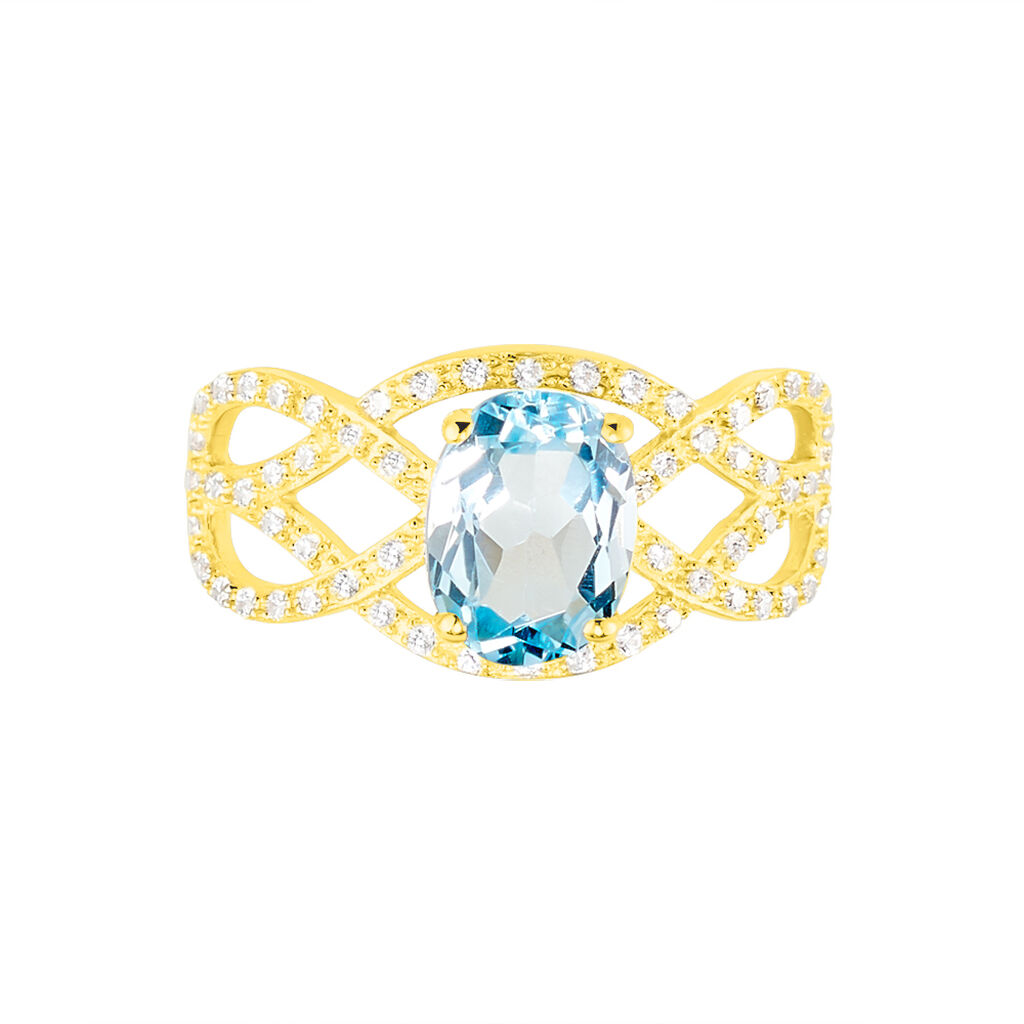 Bague Tina Or Jaune Topaze Et Oxyde De Zirconium