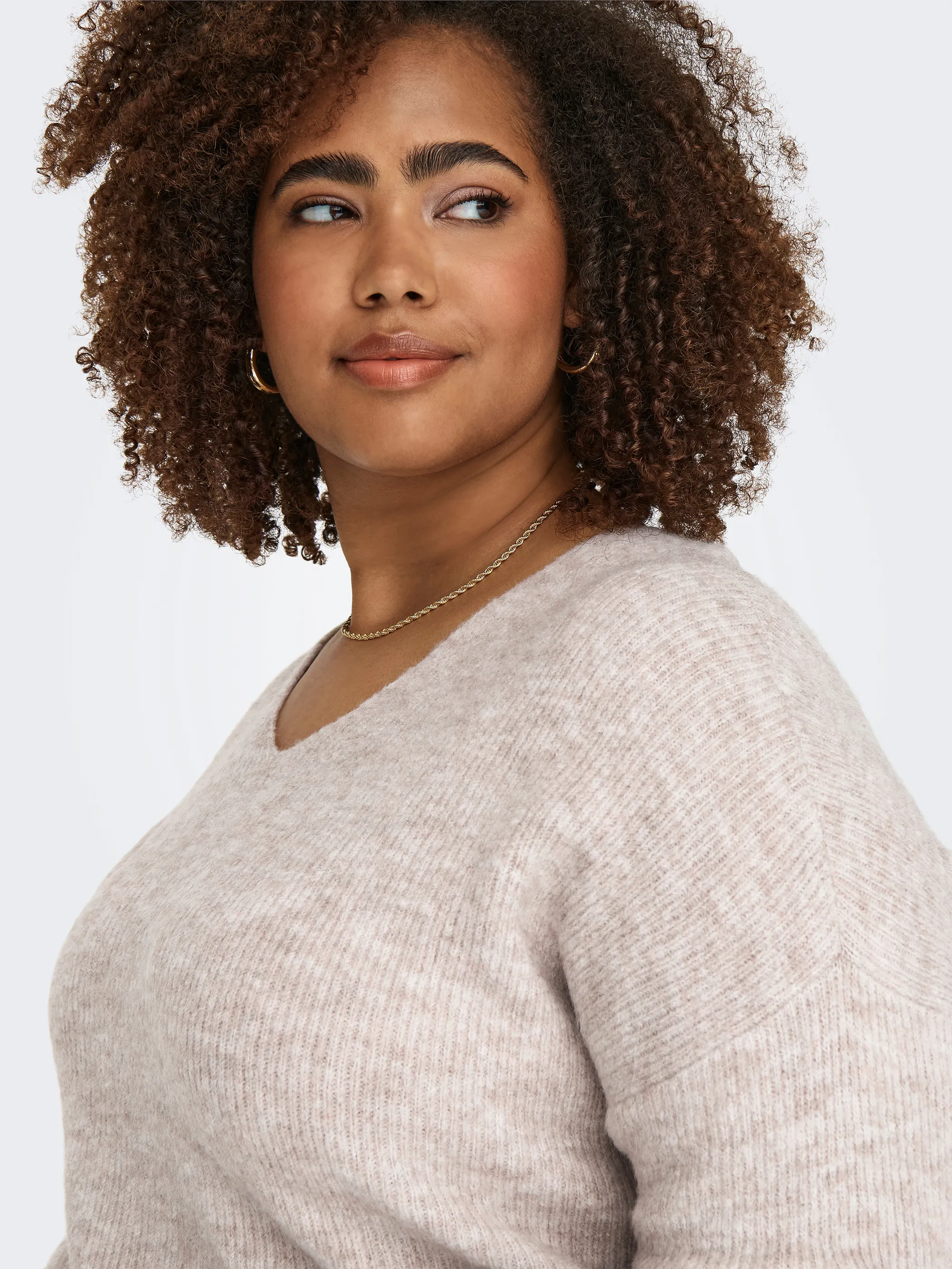 Only Carmakoma CARCAMILLA V-NECK L/S Strickpullover