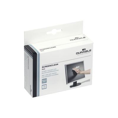 Durable Screenclean DUO - boite de 20 pochettes nettoyantes (10 sèches + 10 humides) pour écran