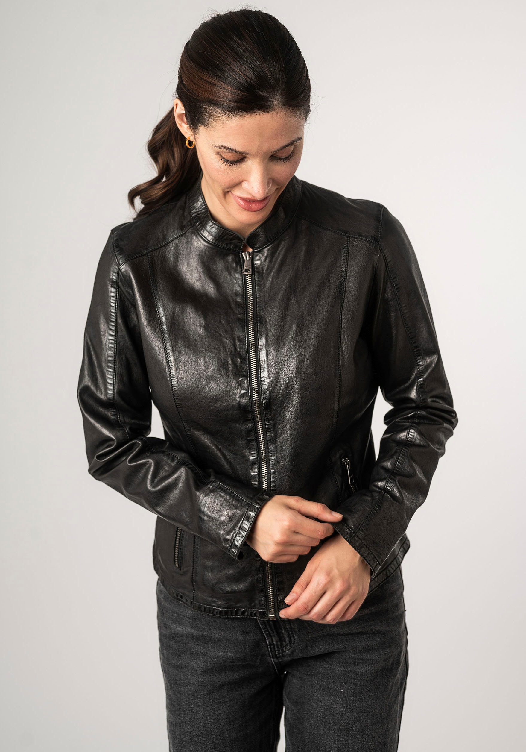 Mauritius Lederjacke »MWAndriana« mit Stehkragen