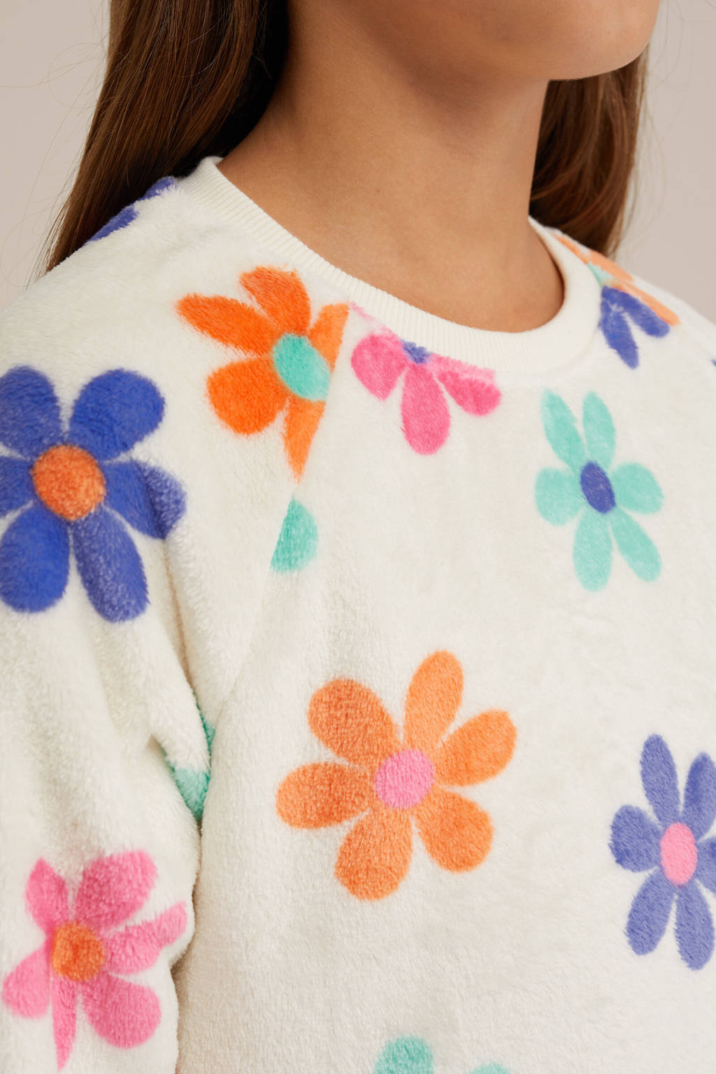 WE Fashion pyjama offwhite/roze/groen