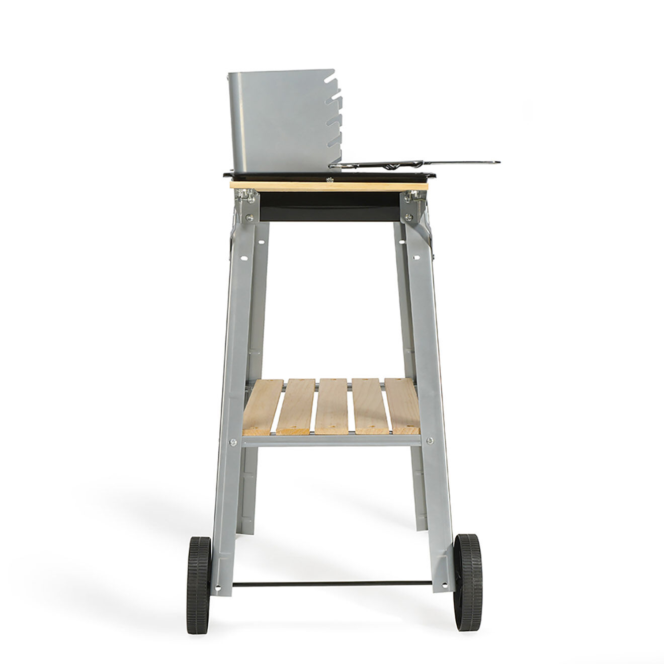 Livoo Barbecue charbon finition bois gris - 69x12x35.5 cm