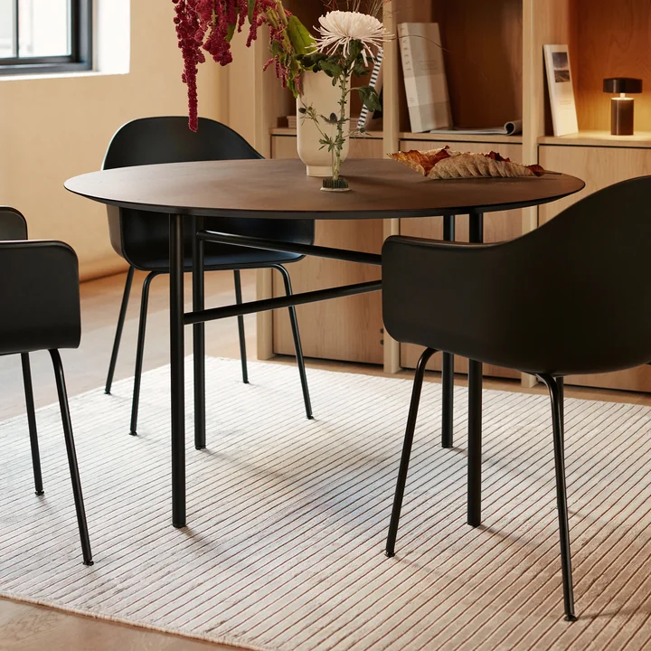Audo - Snaregade Tisch, Ø 120 cm, Eichenfurnier dunkel gebeizt