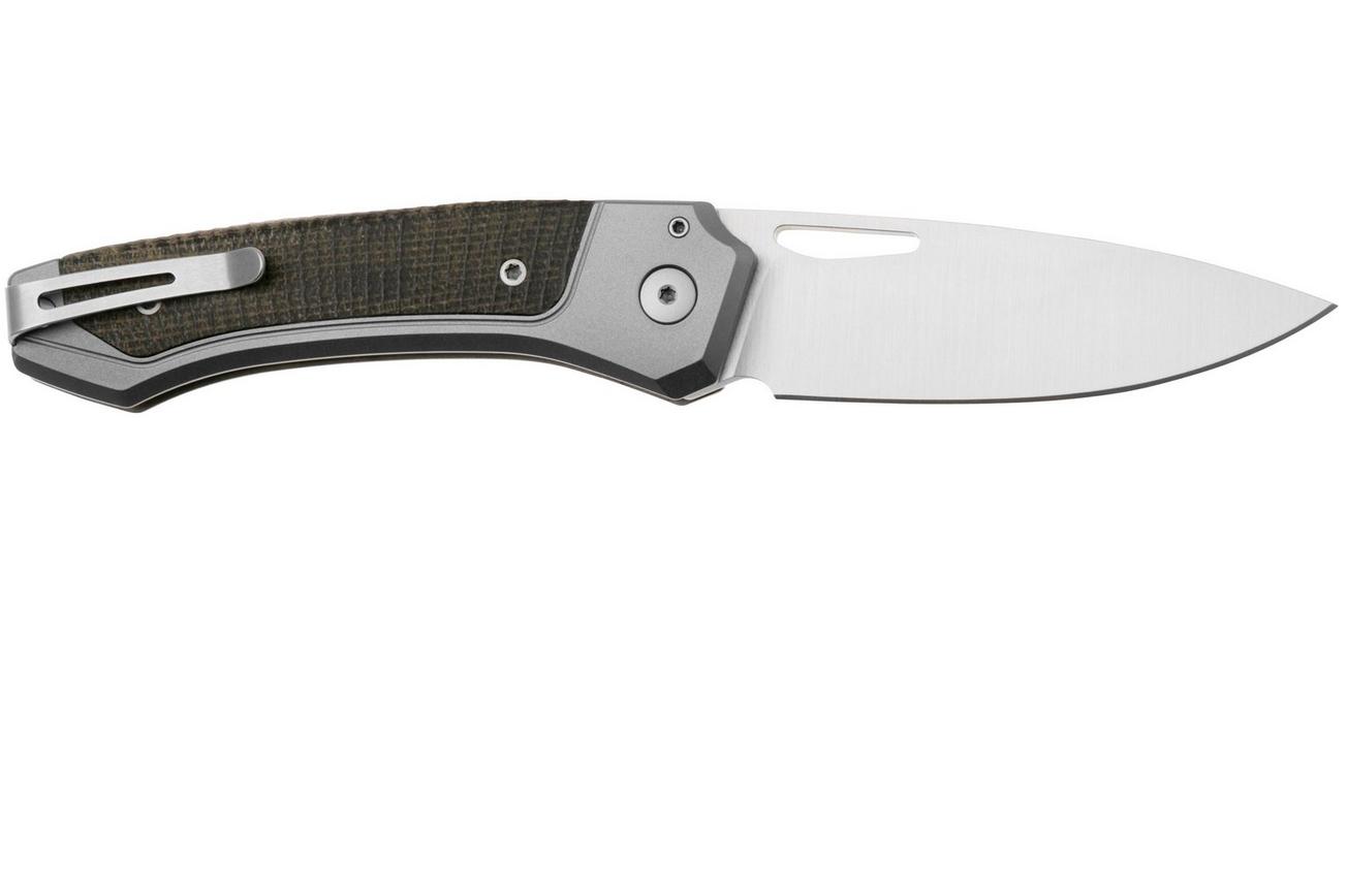 LionSteel Twain TW-GY-CVG Titanium, Green Canvas Micarta, zakmes, Gianni Pauletta design