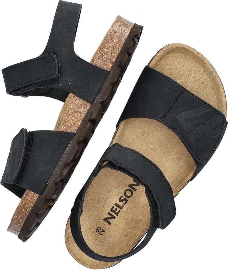 Nelson Kids leren sandalen zwart