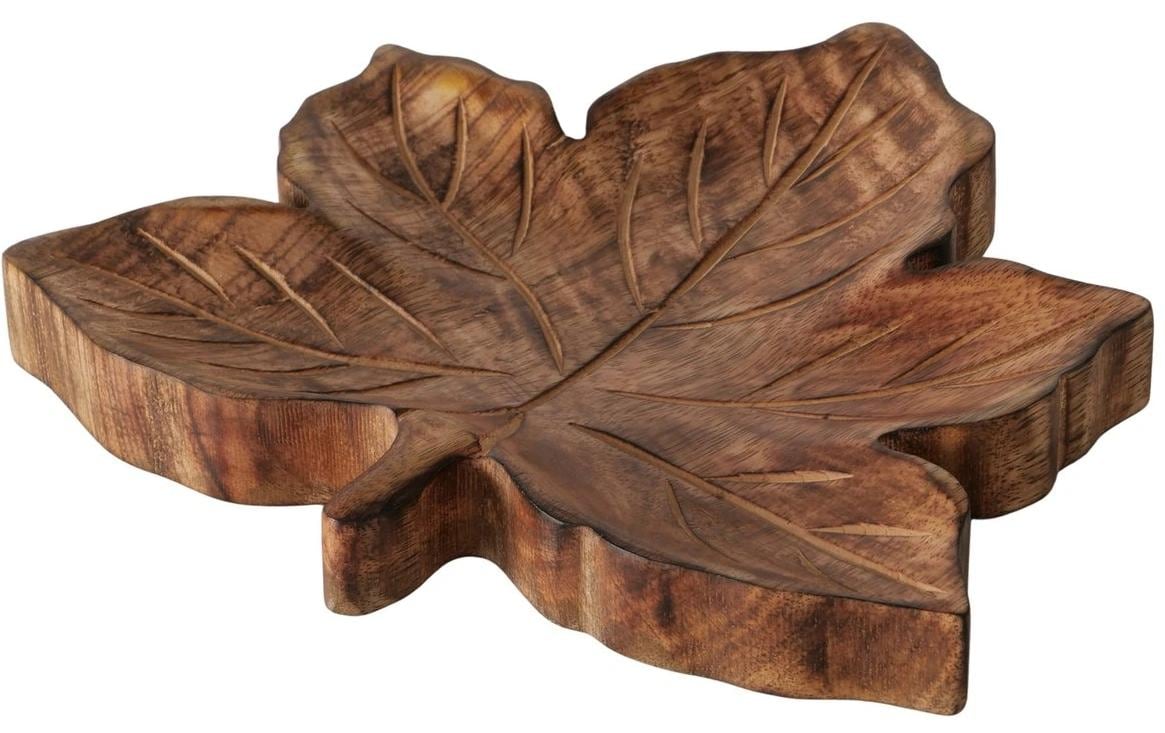 Schale Mapla 20.3 cmHolzschale als Herbstdeko in Blattform