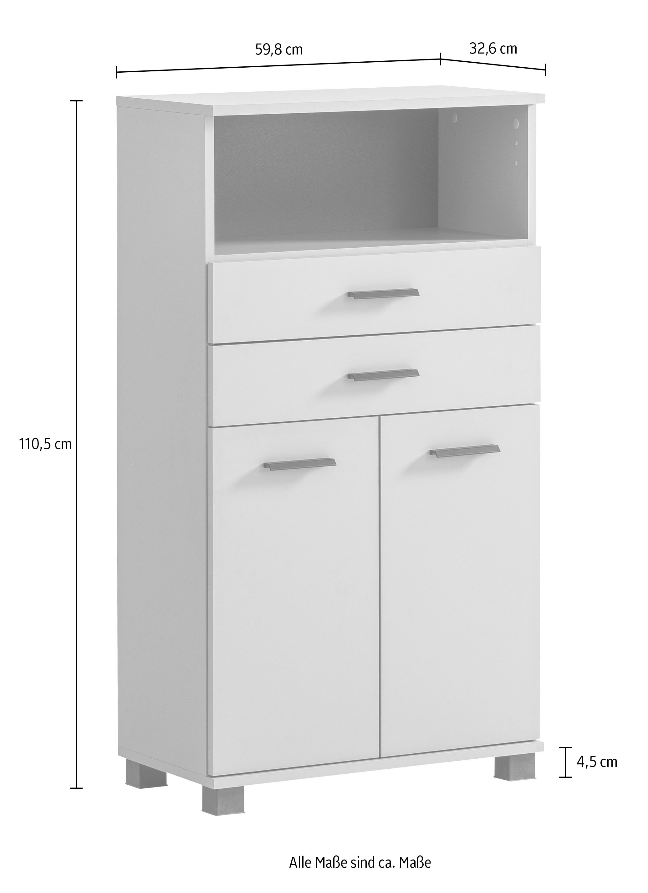 welltime Midischrank »Palermo, Breite 60 cm made in Germany« Metallbeschläge