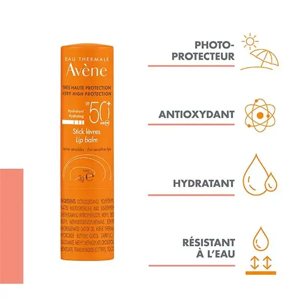 Batom com protetor solar Avène FPS 50+ 3g