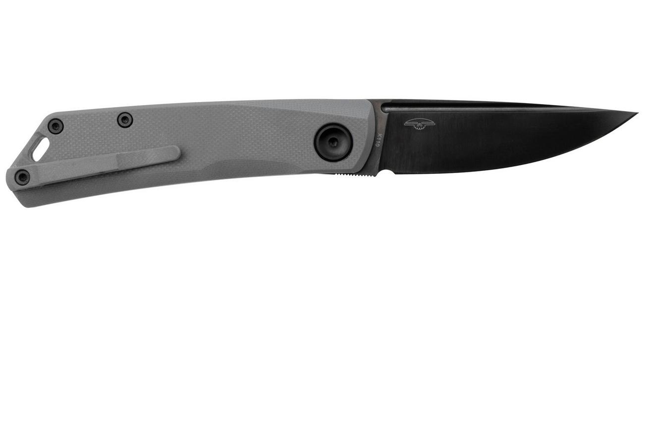Real Steel Luna Lux 7001Z3, K110 DLC Coating, Grey G10, slipjoint zakmes