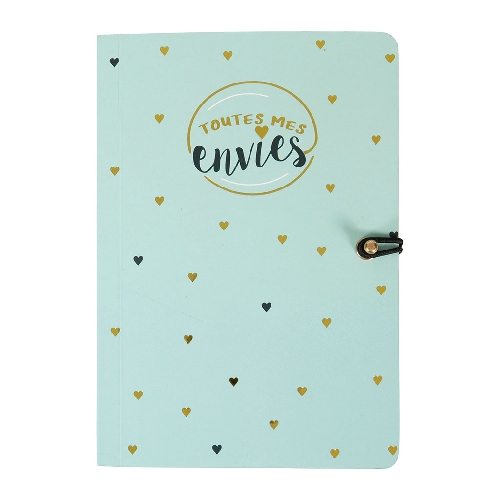 Carnet de notes A6 Mes envies vert d'eau